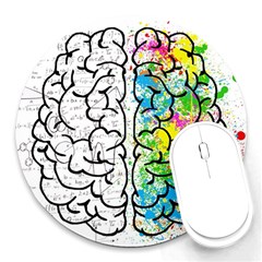 Brain Mind Psychology Idea Drawing Round Mousepads by Wegoenart