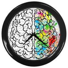 Brain Mind Psychology Idea Drawing Wall Clock (black) by Wegoenart