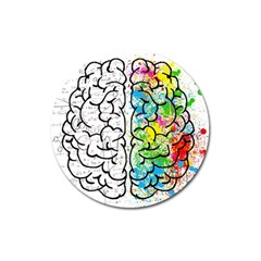 Brain Mind Psychology Idea Drawing Magnet 3  (round) by Wegoenart