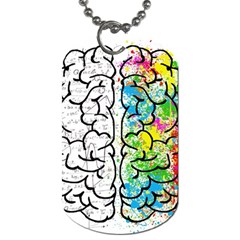 Brain Mind Psychology Idea Drawing Dog Tag (one Side) by Wegoenart