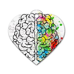 Brain Mind Psychology Idea Drawing Dog Tag Heart (two Sides) by Wegoenart