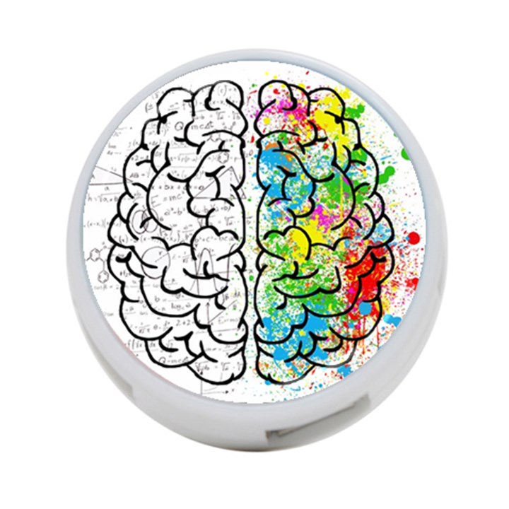 Brain Mind Psychology Idea Drawing 4-Port USB Hub (One Side)