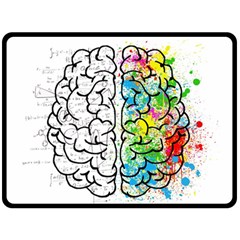 Brain Mind Psychology Idea Drawing Fleece Blanket (large)  by Wegoenart