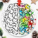 Brain Mind Psychology Idea Drawing Round Filigree Ornament (Two Sides) Front