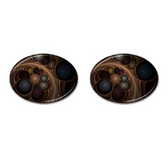 Fractal Fantasy Design Construction Cufflinks (oval) by Wegoenart