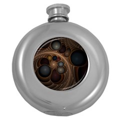 Fractal Fantasy Design Construction Round Hip Flask (5 Oz) by Wegoenart