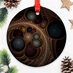 Fractal Fantasy Design Construction Round Ornament (two Sides) by Wegoenart