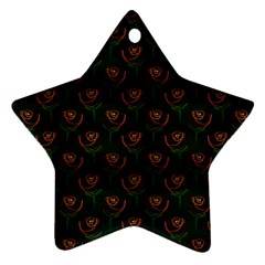 Orange Rose Wallpaper Pattern Ornament (Star)