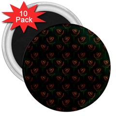 Orange Rose Wallpaper Pattern 3  Magnets (10 pack) 