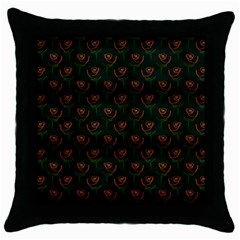 Orange Rose Wallpaper Pattern Throw Pillow Case (Black)