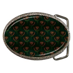 Orange Rose Wallpaper Pattern Belt Buckles