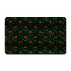 Orange Rose Wallpaper Pattern Magnet (Rectangular)