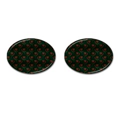 Orange Rose Wallpaper Pattern Cufflinks (Oval)