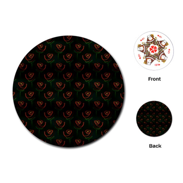 Orange Rose Wallpaper Pattern Playing Cards Single Design (Round)