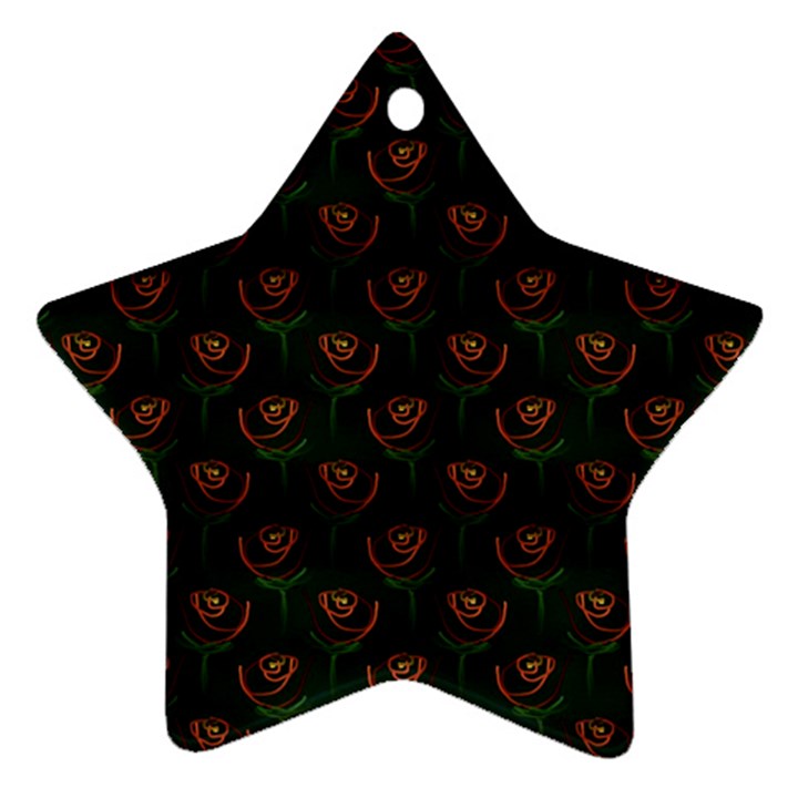 Orange Rose Wallpaper Pattern Star Ornament (Two Sides)