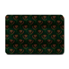 Orange Rose Wallpaper Pattern Small Doormat 