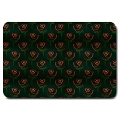 Orange Rose Wallpaper Pattern Large Doormat 