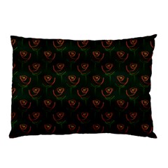 Orange Rose Wallpaper Pattern Pillow Case