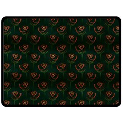 Orange Rose Wallpaper Pattern Fleece Blanket (Large) 