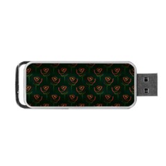 Orange Rose Wallpaper Pattern Portable USB Flash (One Side)