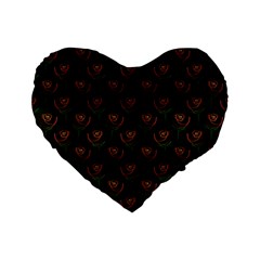 Orange Rose Wallpaper Pattern Standard 16  Premium Heart Shape Cushions