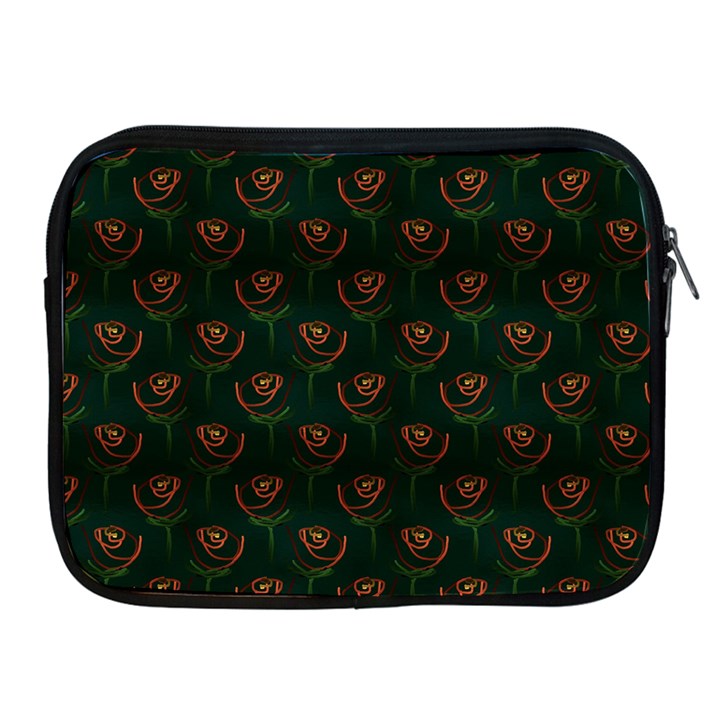 Orange Rose Wallpaper Pattern Apple iPad 2/3/4 Zipper Cases