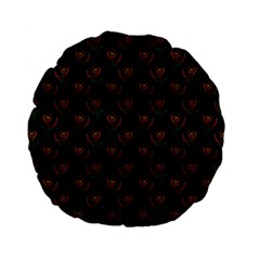 Orange Rose Wallpaper Pattern Standard 15  Premium Flano Round Cushions