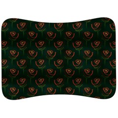 Orange Rose Wallpaper Pattern Velour Seat Head Rest Cushion