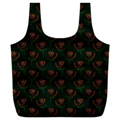 Orange Rose Wallpaper Pattern Full Print Recycle Bag (XXXL)