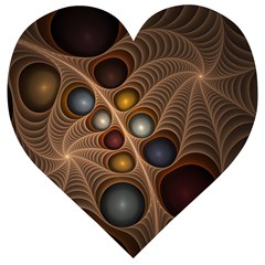 Fractal Fantasy Abstract Design Wooden Puzzle Heart by Wegoenart