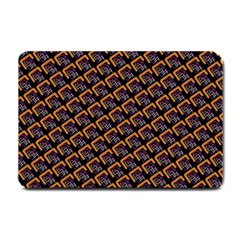 Abstract Orange Geometric Pattern Small Doormat  by Wegoenart