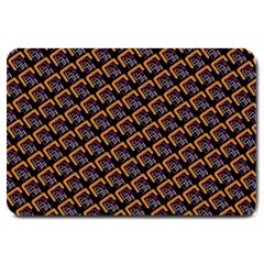 Abstract Orange Geometric Pattern Large Doormat  by Wegoenart