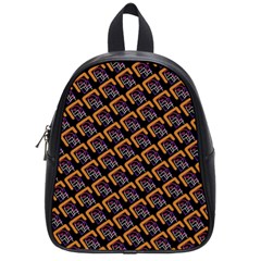 Abstract Orange Geometric Pattern School Bag (small) by Wegoenart