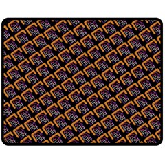 Abstract Orange Geometric Pattern Double Sided Fleece Blanket (medium)  by Wegoenart