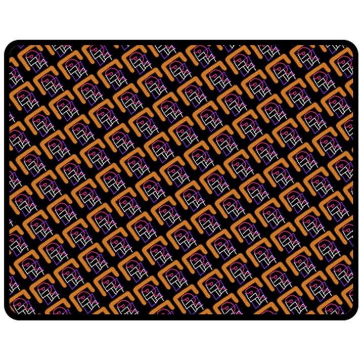 Abstract Orange Geometric Pattern Double Sided Fleece Blanket (Medium) 