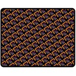 Abstract Orange Geometric Pattern Double Sided Fleece Blanket (Medium)  58.8 x47.4  Blanket Back