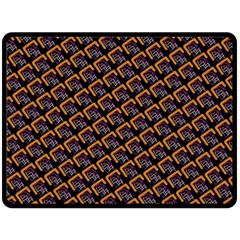 Abstract Orange Geometric Pattern Double Sided Fleece Blanket (large)  by Wegoenart