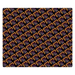 Abstract Orange Geometric Pattern Double Sided Flano Blanket (small)  by Wegoenart