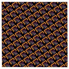 Abstract Orange Geometric Pattern Wooden Puzzle Square by Wegoenart