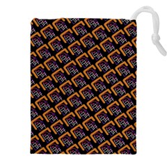 Abstract Orange Geometric Pattern Drawstring Pouch (5xl)