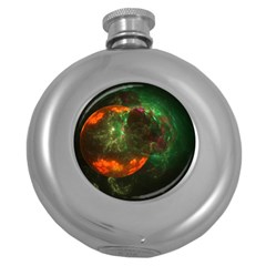 Space Cosmos Galaxy Universe Sky Round Hip Flask (5 Oz) by Wegoenart