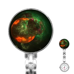 Space Cosmos Galaxy Universe Sky Stainless Steel Nurses Watch by Wegoenart