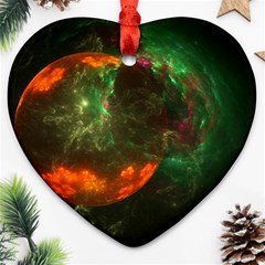 Space Cosmos Galaxy Universe Sky Heart Ornament (two Sides) by Wegoenart