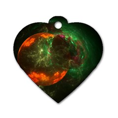 Space Cosmos Galaxy Universe Sky Dog Tag Heart (one Side) by Wegoenart