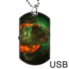 Space Cosmos Galaxy Universe Sky Dog Tag Usb Flash (one Side) by Wegoenart