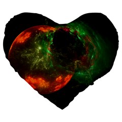 Space Cosmos Galaxy Universe Sky Large 19  Premium Heart Shape Cushions by Wegoenart