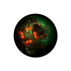 Space Cosmos Galaxy Universe Sky Rubber Coaster (round)  by Wegoenart