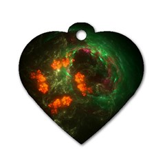 Space Cosmos Galaxy Universe Sky Dog Tag Heart (one Side) by Wegoenart