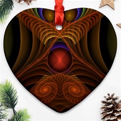 Fractal Fantasy Design Swirl Heart Ornament (two Sides) by Wegoenart