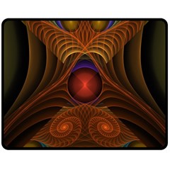 Fractal Fantasy Design Swirl Fleece Blanket (medium)  by Wegoenart